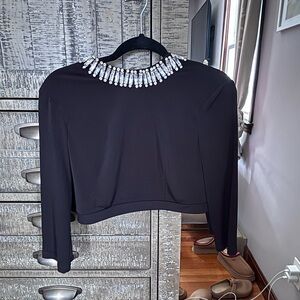 Elegant Black Beaded Women's Two piece set